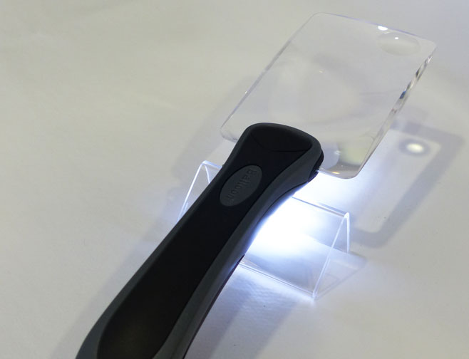 Lupa rectangular 2x led